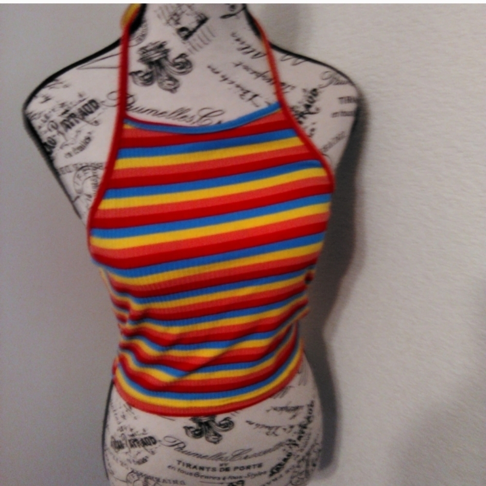 NEW Multi-Color Striped Halter - Picture 3 of 3